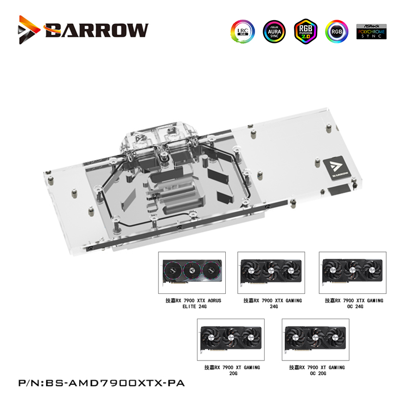 Rx 7900 Xt 20Gb - Barrow GPU Water Block per Gigabyte